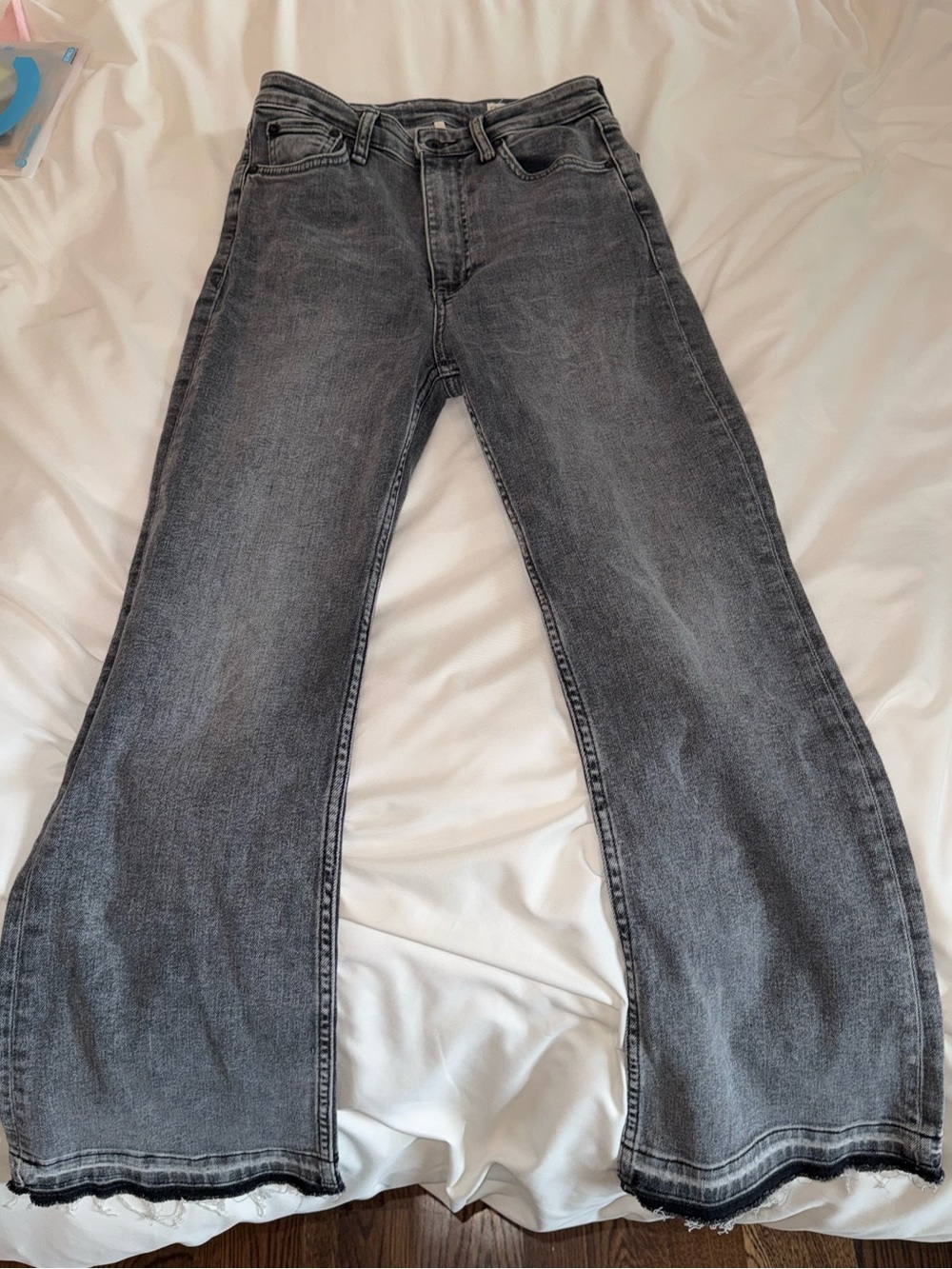 Rag & Bone jeans, size 27, in a washed charcoal/gray denim.